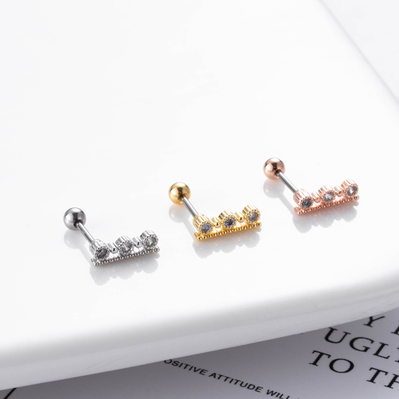 316 Stainless Steel , Copper Material Geometric Pattern 316 Stainless Steel  Copper Geometric Ear Studs For Women'S