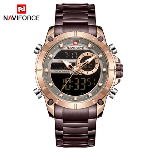 NAVIFORCE Lingxiang 9163 New Men's Watch, Steel Strap, Date Display, Business-Casual, Water-Resistant, Analog Quartz Watch