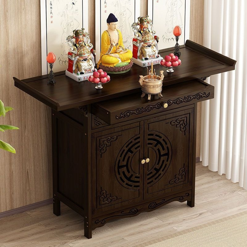New Chinese-Style Standing Cabinet for Buddhist Altar, God of Wealth Offering Table, Home Incense Table, Buddha Statue, Guanyin Bodhisattva Worship Cabinet