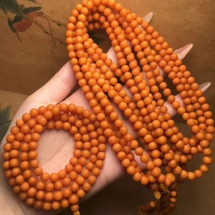 Natural Beeswax Old Wax Flower Wax Buddha Beads Wax Rich and Plump Soft Light Craft Necklace Cultural Toy Accessories Accessories Amber