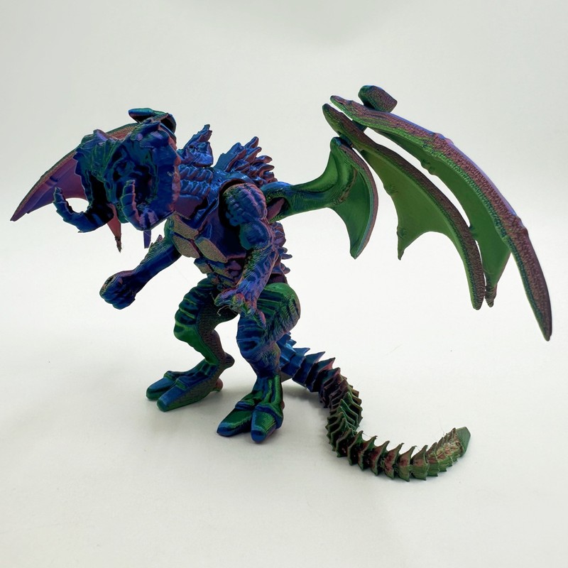 国境を越えた人気の3Dプリントホーンドラゴンモデル人形装飾品関節翼可動クリエイティブフィギュア装飾品|undefined