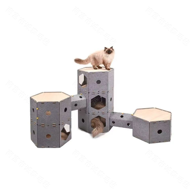 Laberinto de gatos túneles de gatos juguetes escalar estantes de escudo gatos perforación agujero felino gato agarrar tablero de interés
