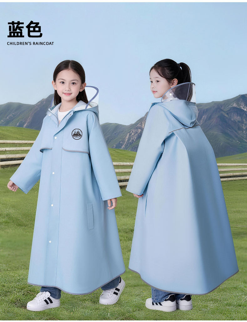Kids raincoat, long length for cycling and school