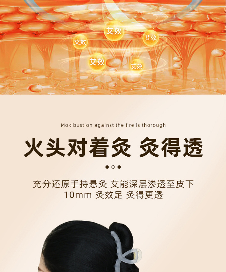 Portable Moxa Roll Tube Ai Jiu Warming Moxibustion Device for Body with Elastic Strap Reusable overview