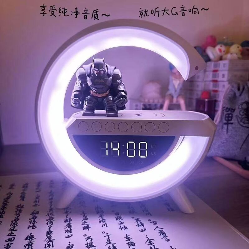 Big G3401 Wireless Charging Bluetooth Speaker, Clock, Alarm Clock, Ambient Night Light, Home Gift, Can Be Customized with Logo