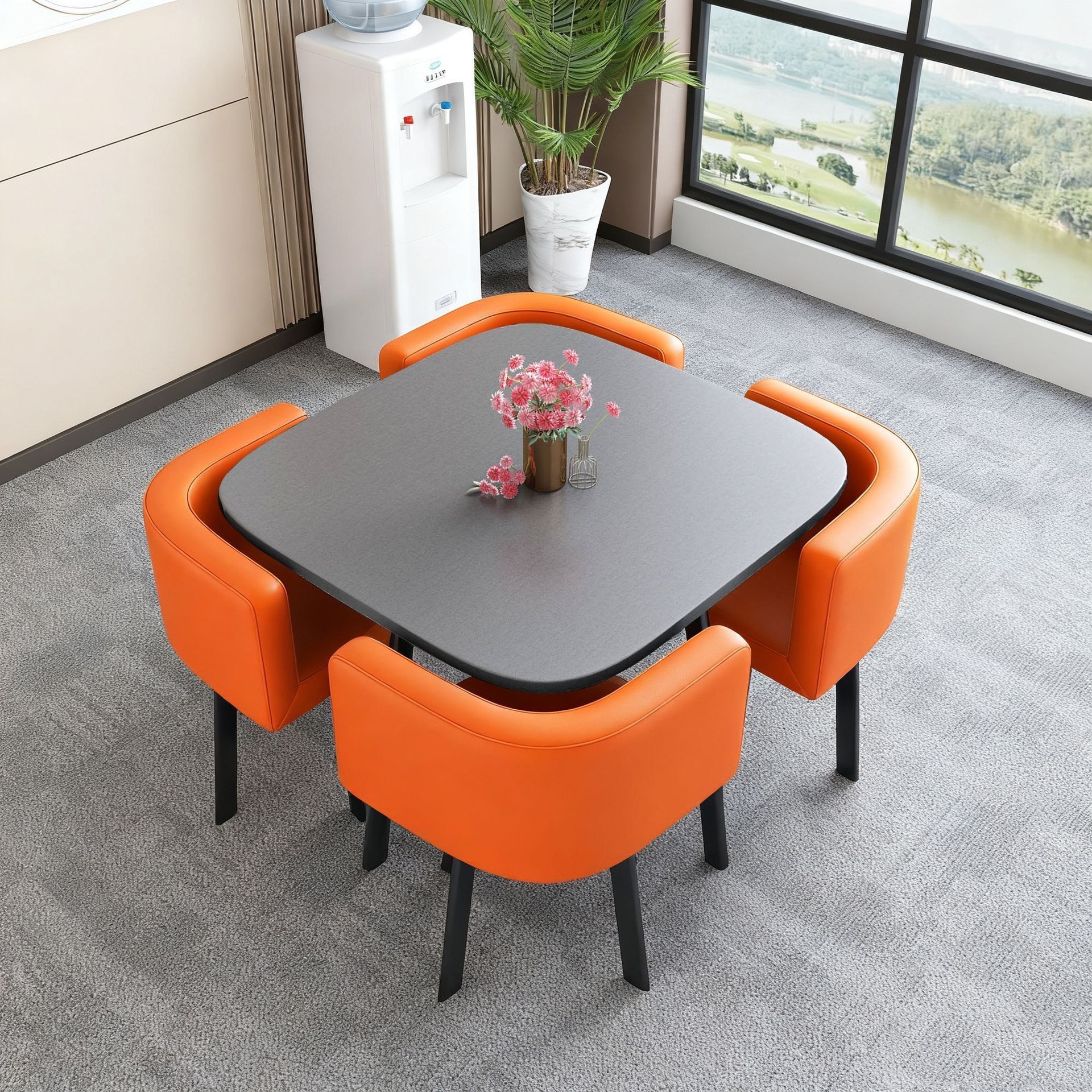 Mesa y silla de negociación simple mesa redonda de recepción de negociación casual mesa de recepción mesa comercial de té de leche y postres mesa y silla image 32