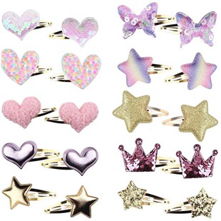 Amazon Children's Cute Sequins Star Hairpin Cartoon Butterfly Love Hairpin Bangs Clip Girls Hair Accessories