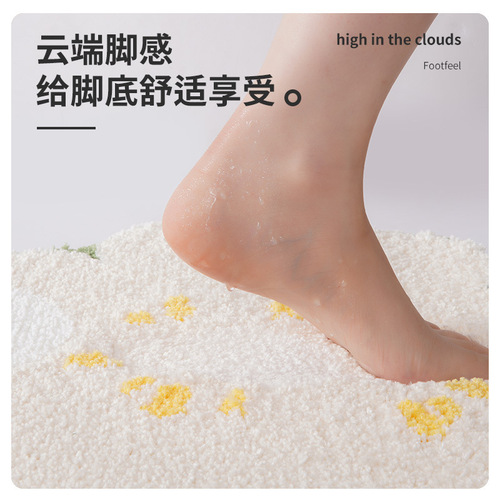 Bathroom toilet flocking absorbent floor mat household bathroom diatom mud mat carpet bathroom door non-slip mat
