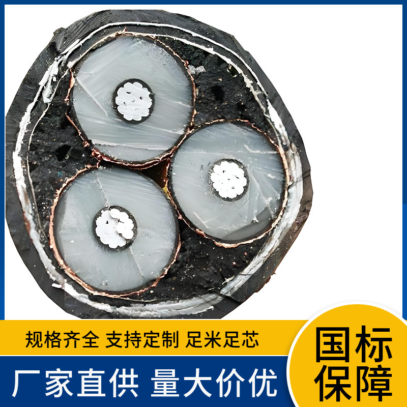 YJLV22 1芯*300 400 500 630 800平方中压非磁性钢带铠装铝电缆