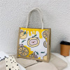 Fresh capacious cloth bag, brand linen bag, cartoon shopping bag, 2022 collection, Korean style