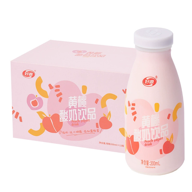 Fruts Skin -Дисциплинарный йогурт напитки 12 бутылок 200 мл, студенческий завтрак молочный напиток, оптом 0 жирный сет ред напиток