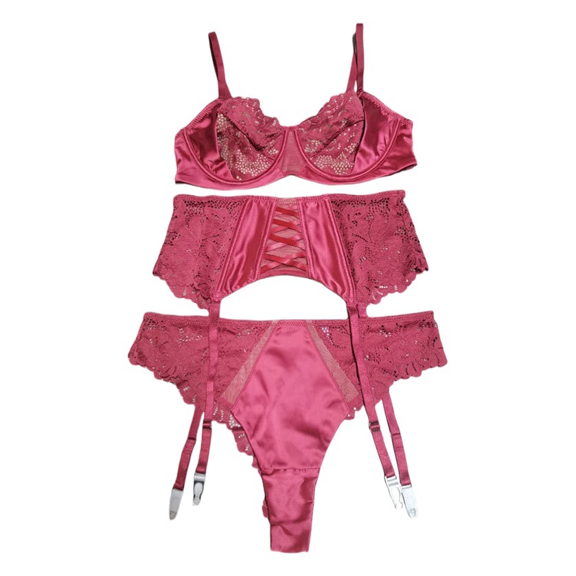 El comercio exterior de encaje fino sujetador francés europeo y americano rojo ropa interior sexy soporte superior de las mujeres empuja hacia arriba el pecho grande pequeño anti-flacidez