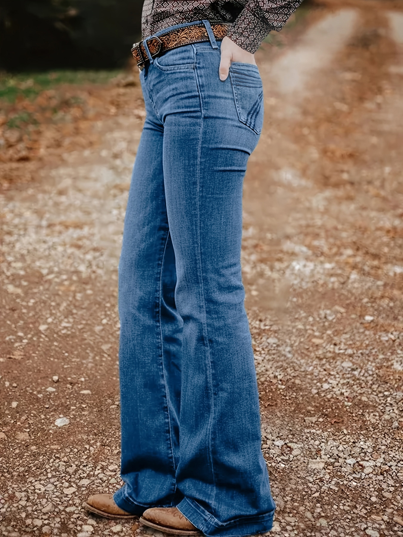 Women's Straight Leg Stretch Denim Jeans Embroidered Washed Vintage Style Casual New Arrival 2025_mkmklike.com