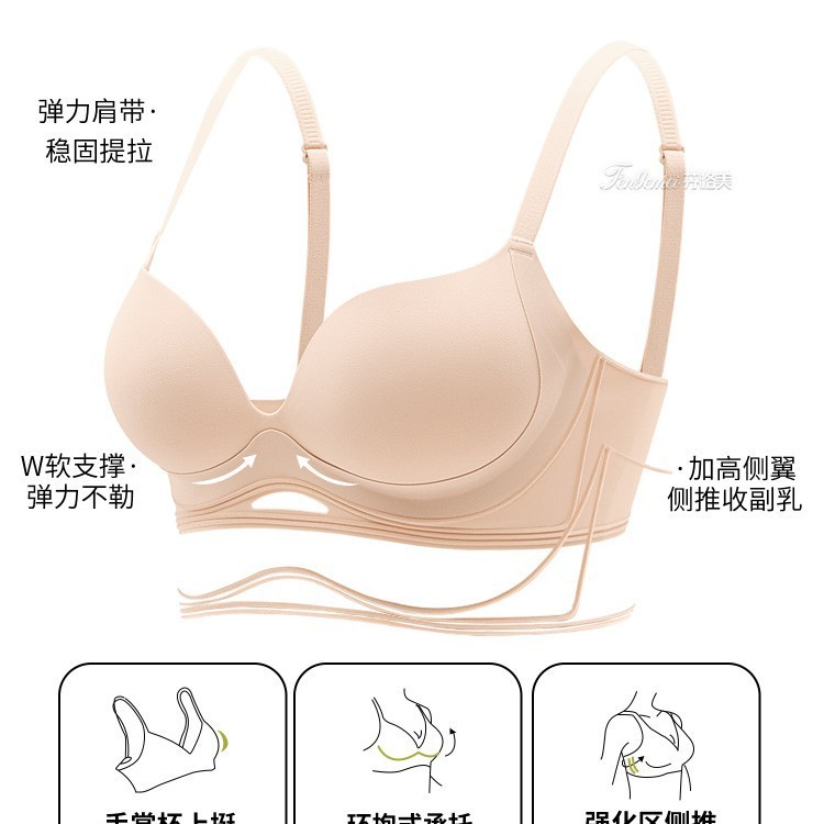 粉底液隐形内衣女小胸聚拢显大夏季薄款收副乳防下垂肤色文胸无痕|undefined