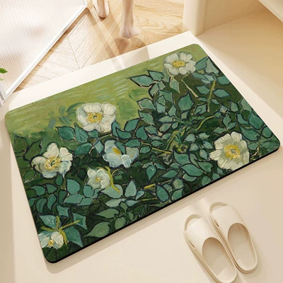 Style Bathroom Floor Mat, Bathroom, Avtomobil döşəmə paspasları - wild-rose-4060cm-upgraded-version-of-diatom-mud