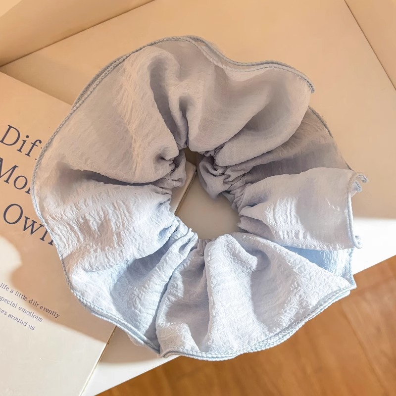 Lazo de encaje plisado amarillo, lazo para el cabello de intestino grueso para mujer, gran tamaño 2025, nueva cuerda para el cabello, flor para la cabeza, cuerda para la cabeza coreana, tocado de temperamento