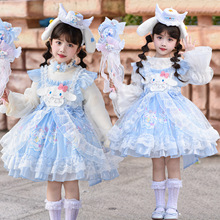 女童洛丽塔连衣裙秋冬新款儿童生日礼服玉桂狗蓬蓬裙洋气公主纱裙