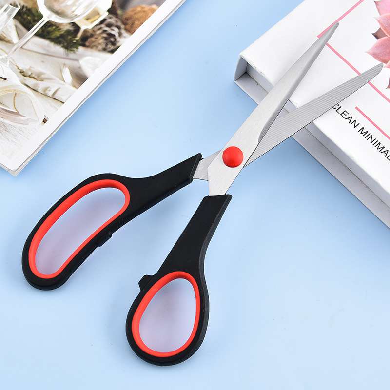 工場卸売 7inch 学生はさみステンレス鋼ホームオフィスはさみゴムとプラスチック学生手作りはさみユニバーサルはさみ在庫あり|undefined