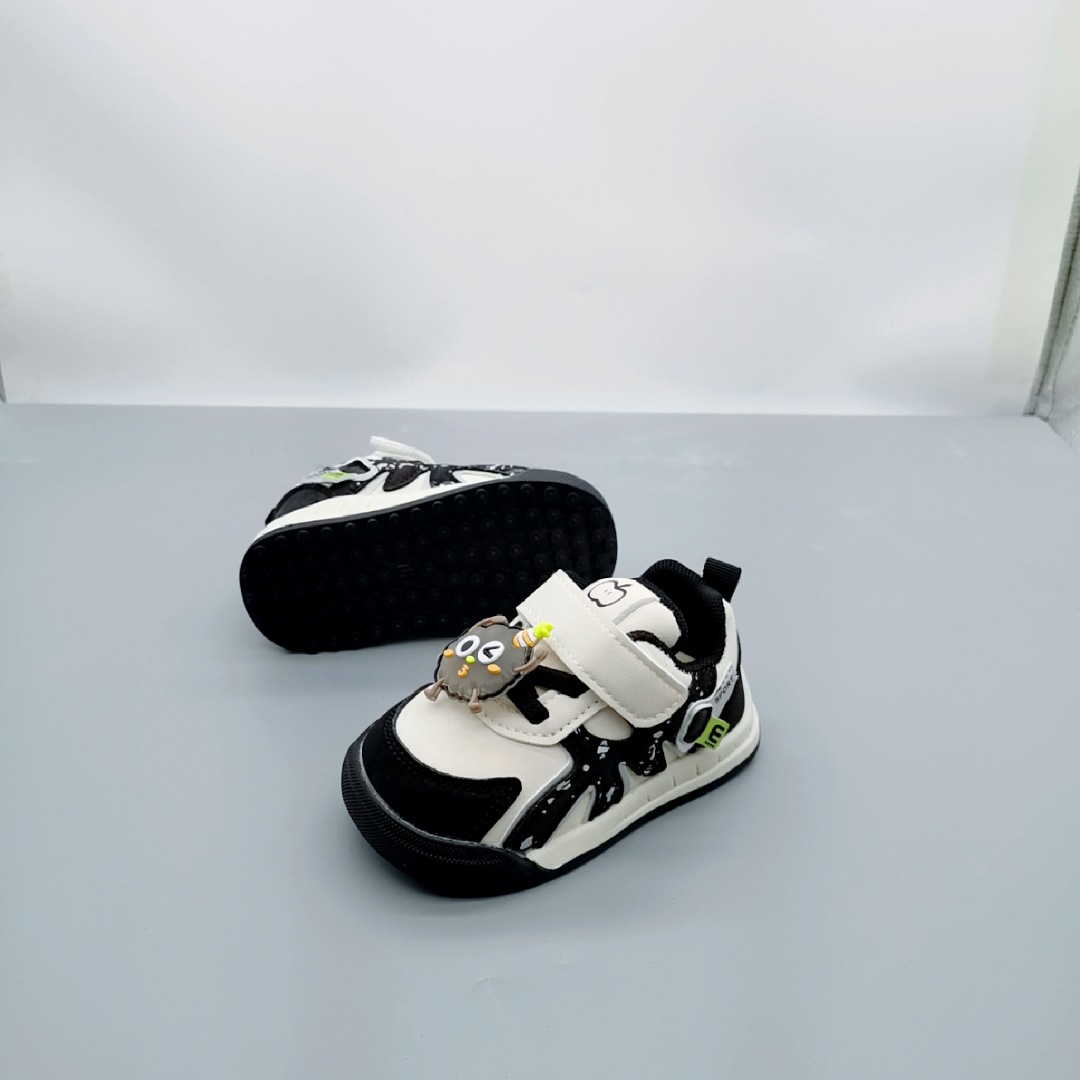 16-26 Tamaño de cuero para niños pequeños y medianos, dibujos animados para bebés, niños pequeños, zapatos anti-deslizantes, zapatos de bebé suaves para mujeres