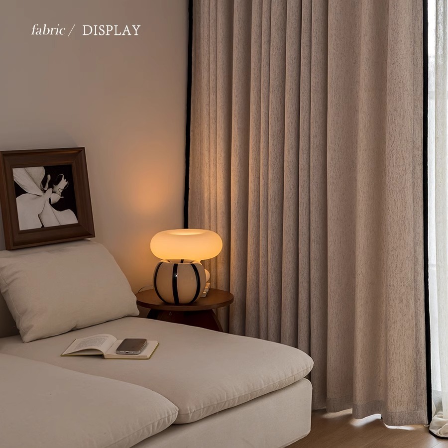 Cortinas de estilo antiguo francés ligero, dormitorio, sala de estar, sombreado, sensación premium 2024, nuevas cortinas de chenilla de color té con leche