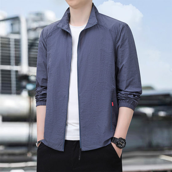 Summer men's ultra-thin ice silk sunscreen clothing outdoor anti-ultraviolet breathable fishing clothing cross-border foreign trade men's clothing