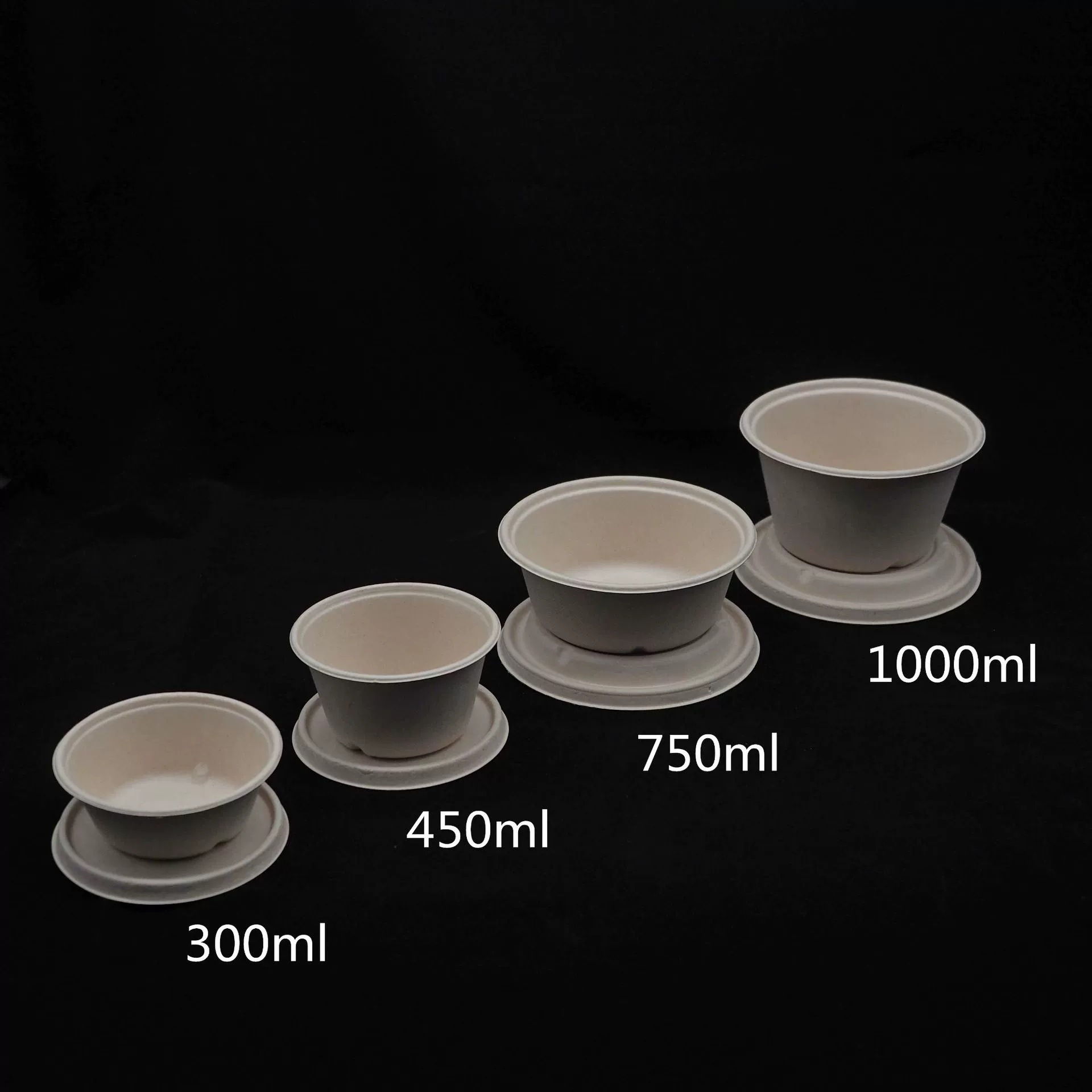 纸浆秸杆一次性生物可降解餐盒圆形可微波绿色环保打包外卖汤碗