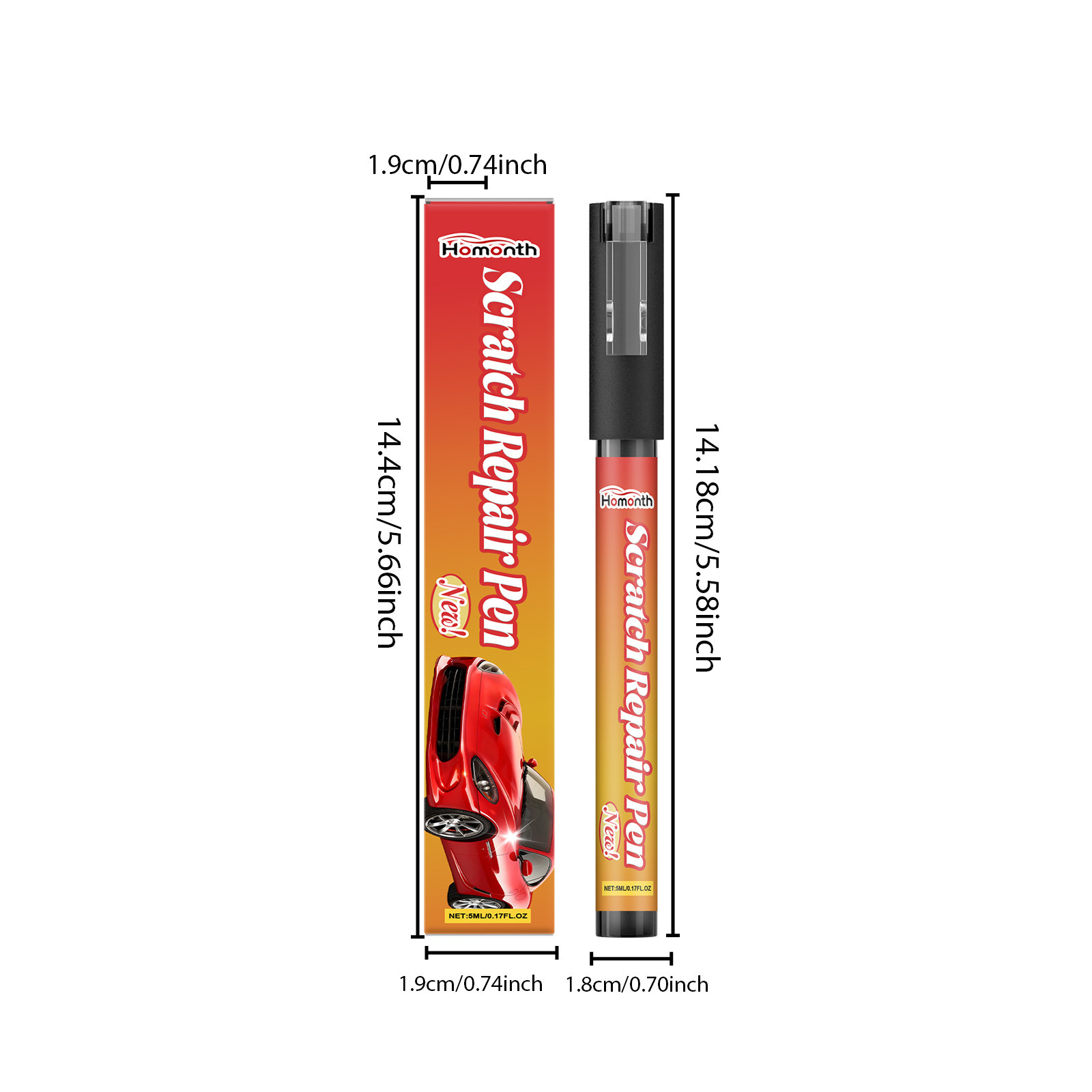 Homonth Car Scratch Care Pen Covers Minor Scratches, Conveniently Cleans Car Scratches and Stains, and Refinishes Them