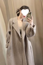 拉德双面绒中长款毛呢外套女小个子上档次韩系秋冬呢子大衣跨境