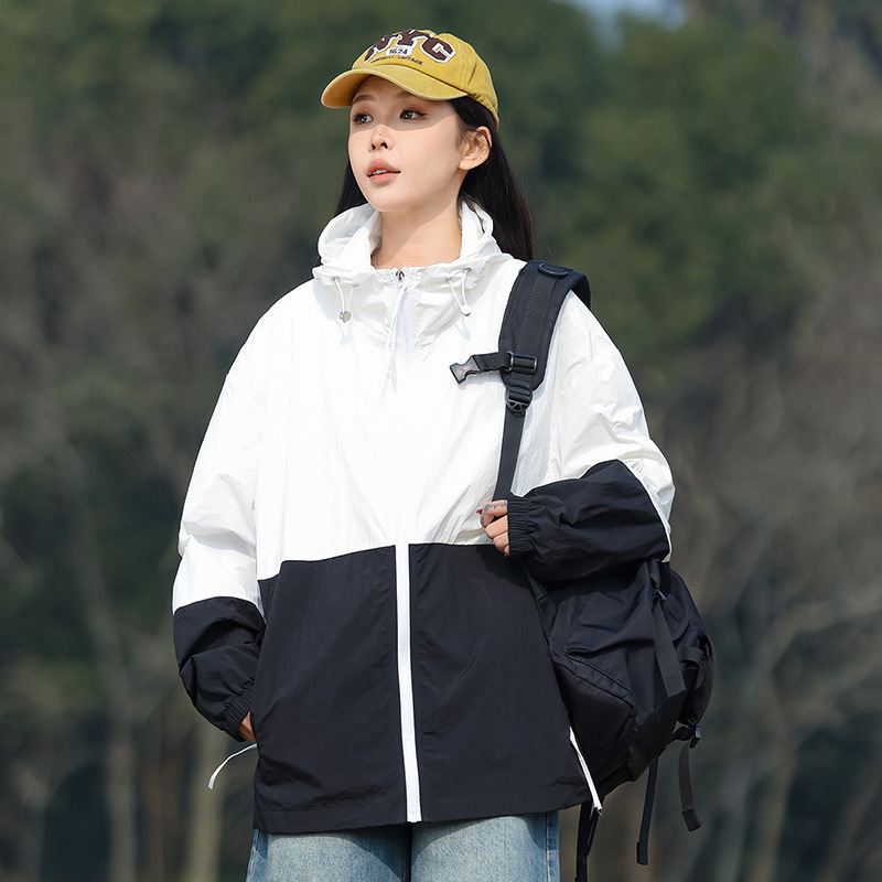 Ropa de protección solar de seda de hielo para mujeres de verano anti-UV con capuzas sueltas transpirables, ropa de protección solar para hombres, abrigo de piel deportiva