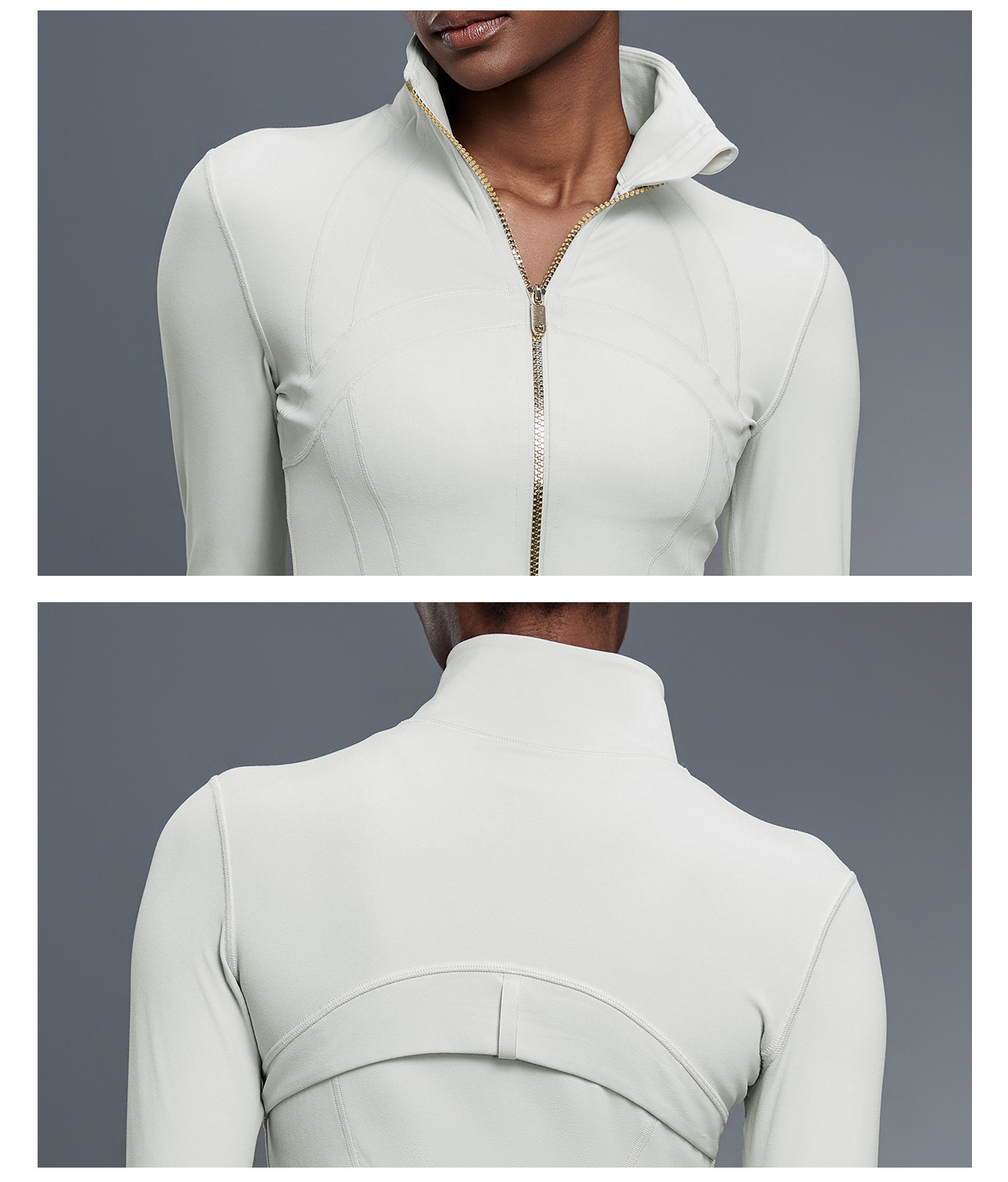 Women's Windproof Stand Up Collar Yoga Jacket Slimming Cardigan Top Tight Fitting Sports Fitness Coat For Running_ecoleips.com