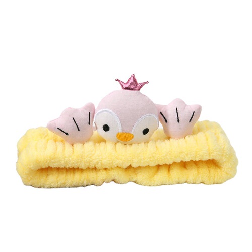 Korean version cute 3D cartoon penguin with legs hair tie face wash makeup headband fashionable girls flannel hair tie