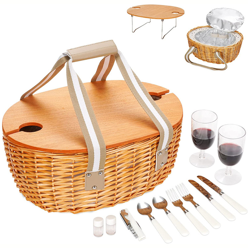 Cestas de picnic de sauce Amazon nuevo cinturón de mano de mesa de comedor aislamiento de caña tejida cesta de almacenamiento tejida cesta de almacenamiento mayorista