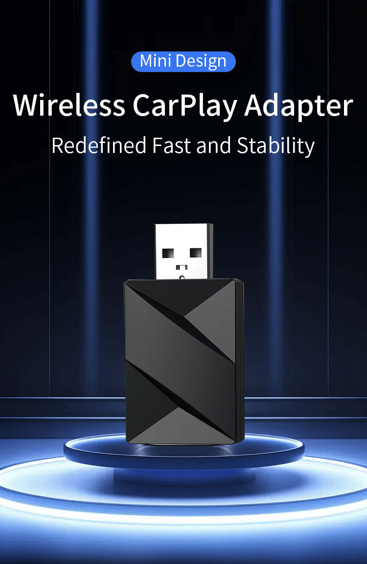 Cross-Border Carplay Box Mini Wired to Wireless Adapter for Apple and Android Auto Suitable for Car Machine Connectivity Conversion Box