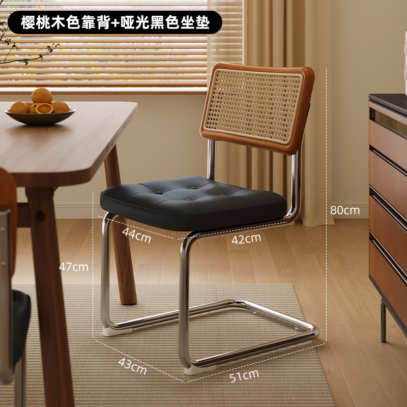Silla C medieval silla de comedor casera silla de madera maciza silla de caña silla de conversación silla de respaldo silla de mesa de comedor retro francesa