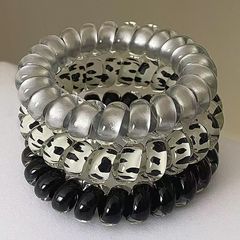 ミルク水玉模様の高弾性太い電話コードヘアバンドヘアアクセサリーゴムバンド耐久性があり、切れにくいヘアロープヘッドバンド