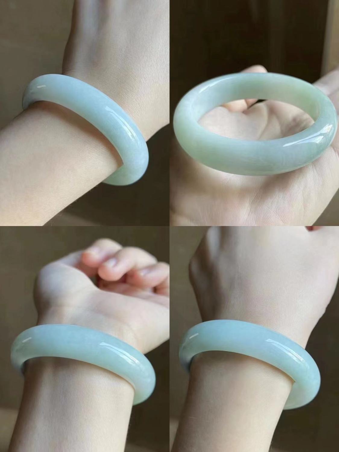 Vòng tay ngọc bích A hàng Myanmar cao cấp – đường kính trong 52–64 mm