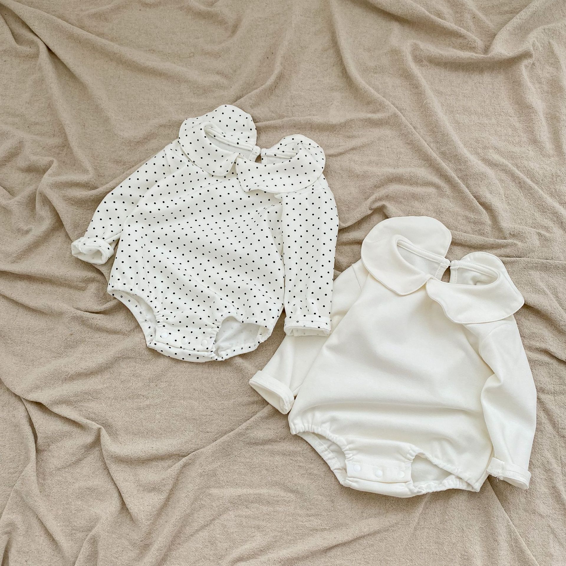 2024 autumn style girl baby doll collar long sleeved triangle hoodie jumpsuit with multiple colors to choose from_voghion.com