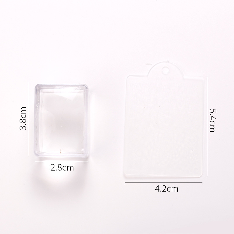 Internet celebridad nuevo clavo sello de uñas rectangular transparente sello de silicona DIY transferencia trabajo producción francés clavo
