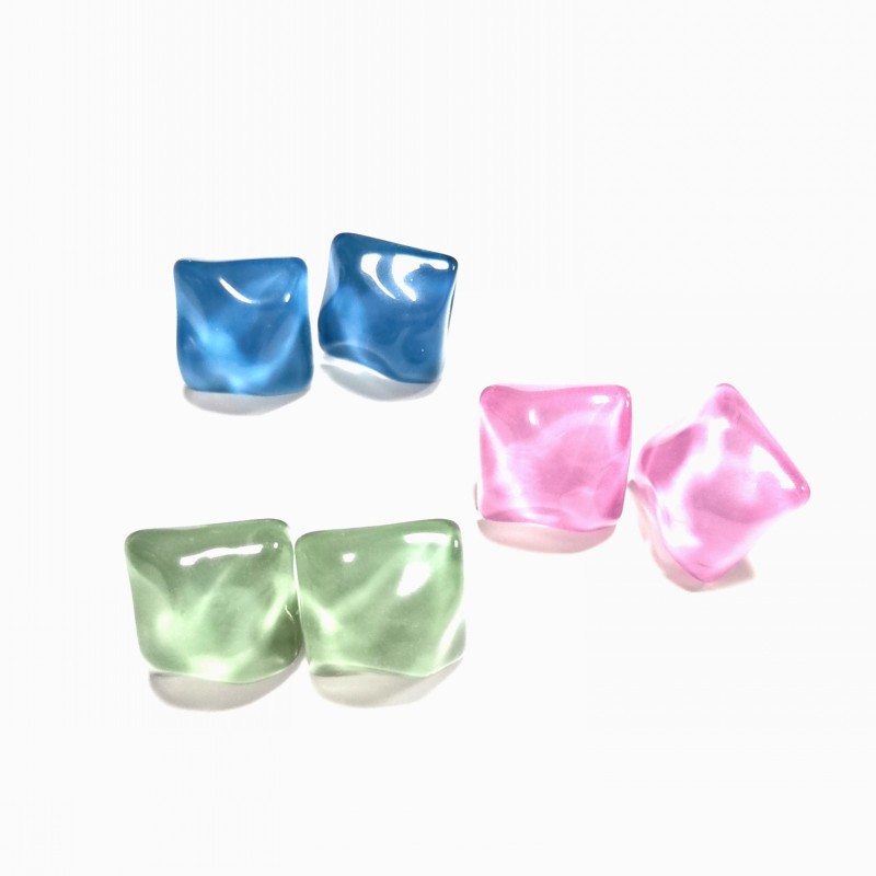 7g Weight 925 Sterling Silver Ear Needle Material No Inlaid Inlay Material Earrings, Ear Studs Classification Wedding, Travel Occasion Resin Material Geometric Pattern Women'S Gender Simple Style Style White, Purple, Green, Silver Color Simple Style Geometric Resin No Inlaid Earrings Ear Studs 17