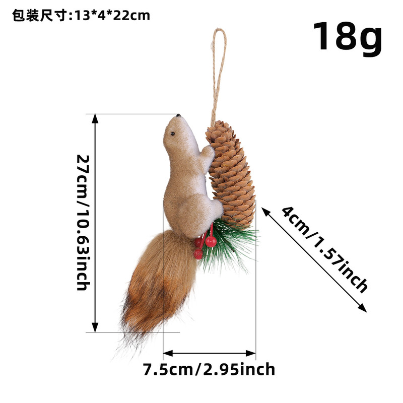 跨境圣诞泡沫小松鼠桌面摆件创意圣诞节仿真松鼠挂件圣诞树装饰品|undefined