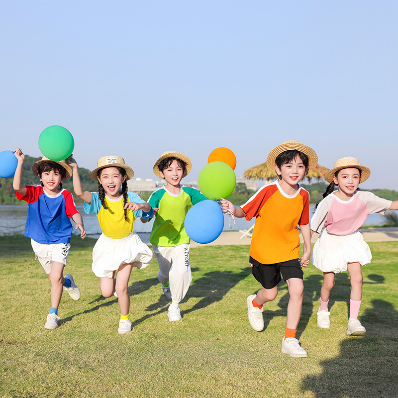 어린이 치어 리더 공연 옷 초등 및 중등 학교 학생 봄 게임 수업 옷 유치원 댄스 라라 공연 옷