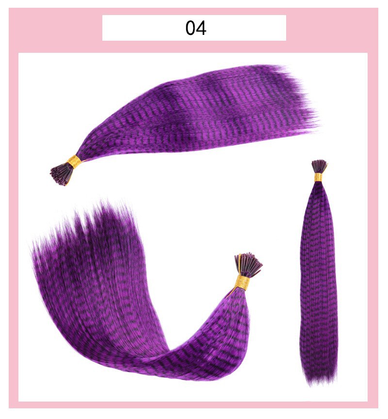 Peluca de extensión de cabello de plumas de seda de alta temperatura de fibra química especial transfronteriza