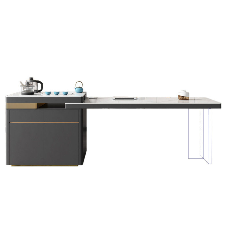 Light Luxury Rock plate Island table mesa de comedor abierta integrada Home Kitchen Middle Island table multifuncional retráctil Tea table bar counter