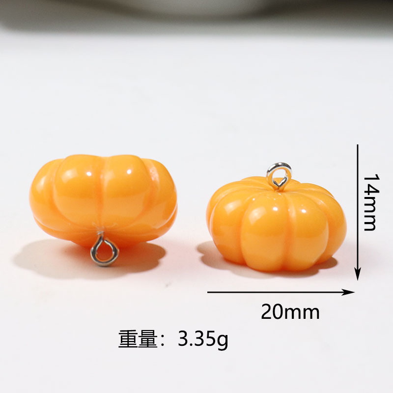 樹脂黄色ラウンド小さなカボチャイヤリングキーホルダー携帯電話チェーンペンダント diy ジュエリーアクセサリー卸売材料|undefined