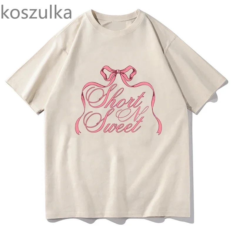 サブリナ カーペンター ショート アンド スイート アルバム ツアー Tシャツ ラウンドネック 半袖 Tシャツ メンズ レディース ストリート|undefined