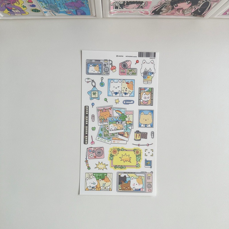 韩系贴纸可爱卡通小狗贴纸韩国创意咕卡贴纸diy素材ins手账贴纸|undefined