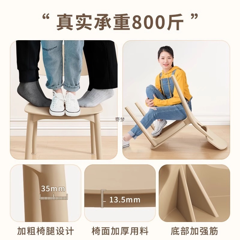 加厚塑料椅家用餐椅出租房北欧简约靠背凳子商用餐厅椅子塑料餐椅|undefined