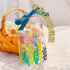 DIY手繪玻璃瓶兒童手工材料包創意彩繪塗鴉瓶子創意畫畫透明花瓶