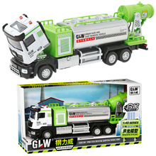 1:40喷雾音乐回力环卫车557男孩仿真洒水车模培训兴趣班儿童玩具
