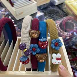 儿童发箍女童宝宝不勒头卡通发卡秋季小女孩可爱压发针织头箍发饰